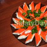 Dishes made from crab sticks