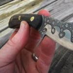 Umelecký kovový lept - čepeľ noža